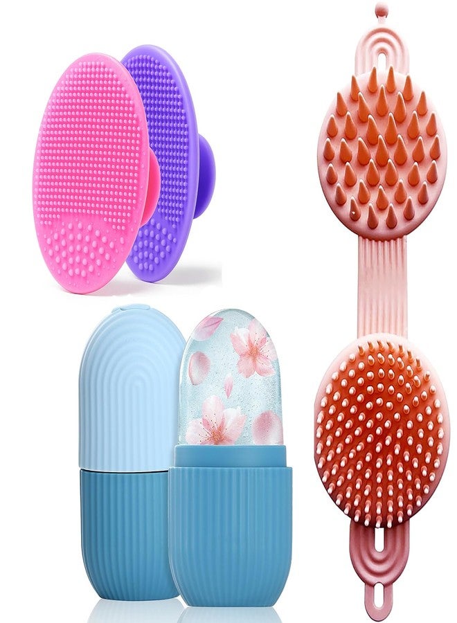 XML Ice Face Roller Silicone Facial Cube for Eyes Neck Massage Remove Dark Circle Pore Shrink Face Skin Care Ice Pack Mould for Knee,Back Pain Relief,Injuries Beauty Tools (FACESCRUBBER-ICEROLLER-2IN1SCALP) - Image 1