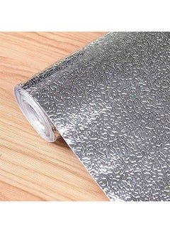 FEELING MALL Aluminum Foil Wall Stickers For Kitchen Wallpaper Oil Proof Water Proof Antifouling Hightemperature Kitchen Backsplash Wallpaper Cabinets Drawers And Shelves 2.5 M (Orange Peel Pattern)  - Image 2