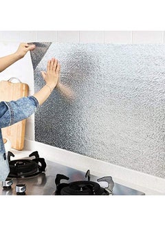 FEELING MALL Aluminum Foil Wall Stickers For Kitchen Wallpaper Oil Proof Water Proof Antifouling Hightemperature Kitchen Backsplash Wallpaper Cabinets Drawers And Shelves 2.5 M (Orange Peel Pattern)  - Image 4
