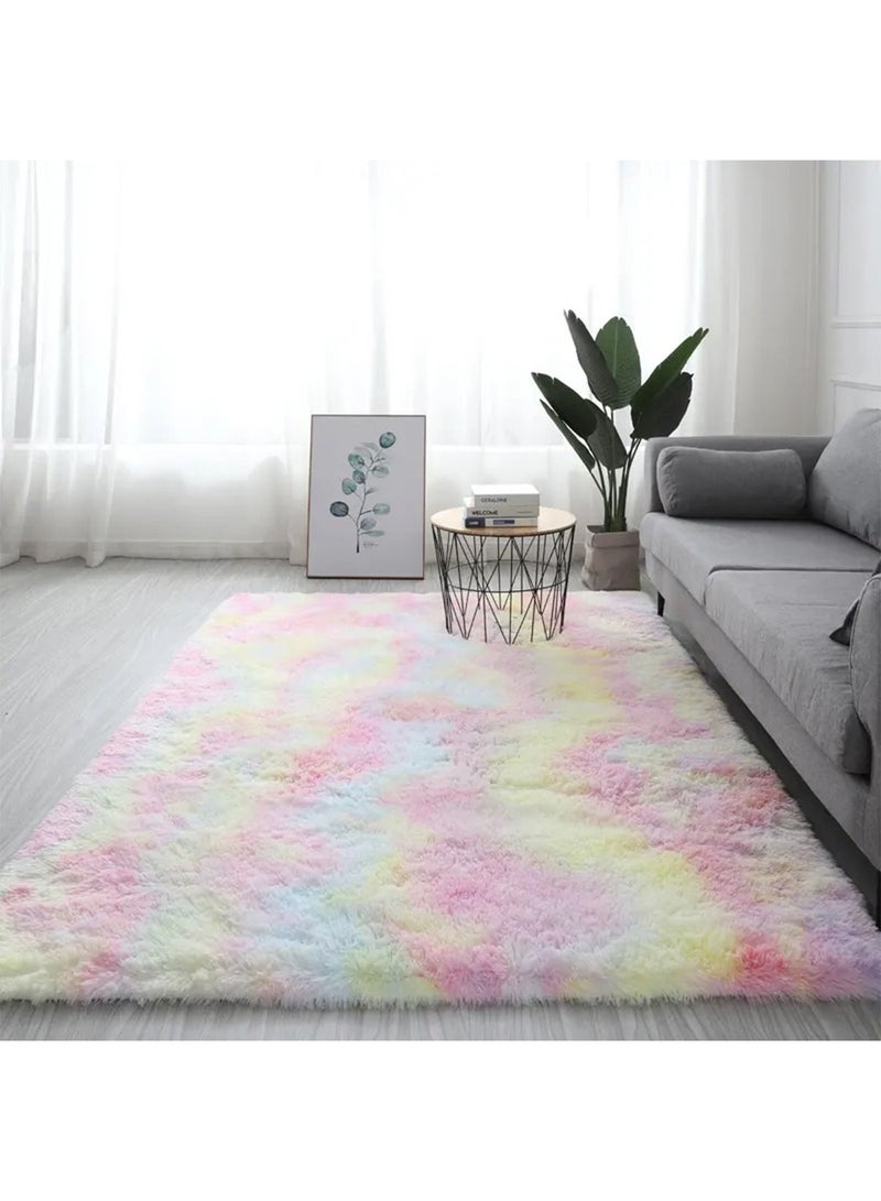 ليموس سجاد منطقة كبيرة التعادل مصبوغ منفوش رمي فائق النعومة أفخم غير قابل للانزلاق السجاد غير قابل للانزلاق للحضانة وغرفة المعيشة - Image 2