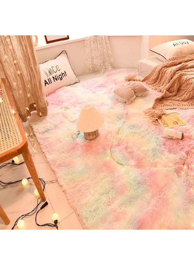 ليموس سجاد منطقة كبيرة التعادل مصبوغ منفوش رمي فائق النعومة أفخم غير قابل للانزلاق السجاد غير قابل للانزلاق للحضانة وغرفة المعيشة - Image 3