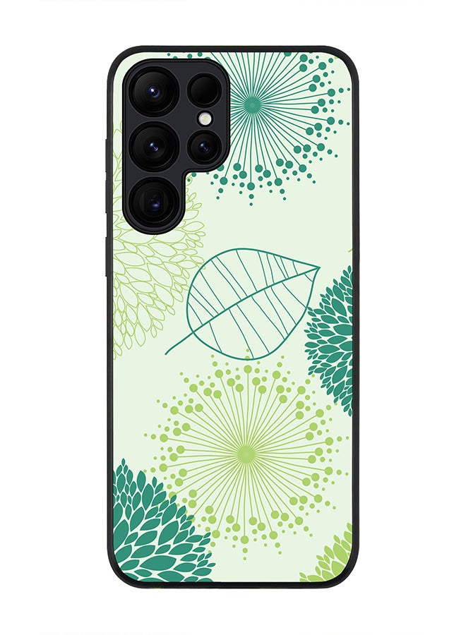 Stylizedd Rugged Black edge case for Samsung Galaxy S24 Ultra, Slim fit Soft Case Flexible Rubber Edges Anti Drop TPU Gel Thin Cover- Single Leaf - Image 1