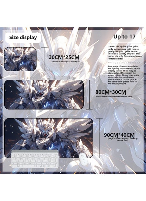Mouse Pad Oversized Gundam Computer Keyboard Pad Cartoon Game Mouse Pad Boys E-sports Computer Thickened Desk Pad-Color:900*400*2mm-Pattern:Up To 17