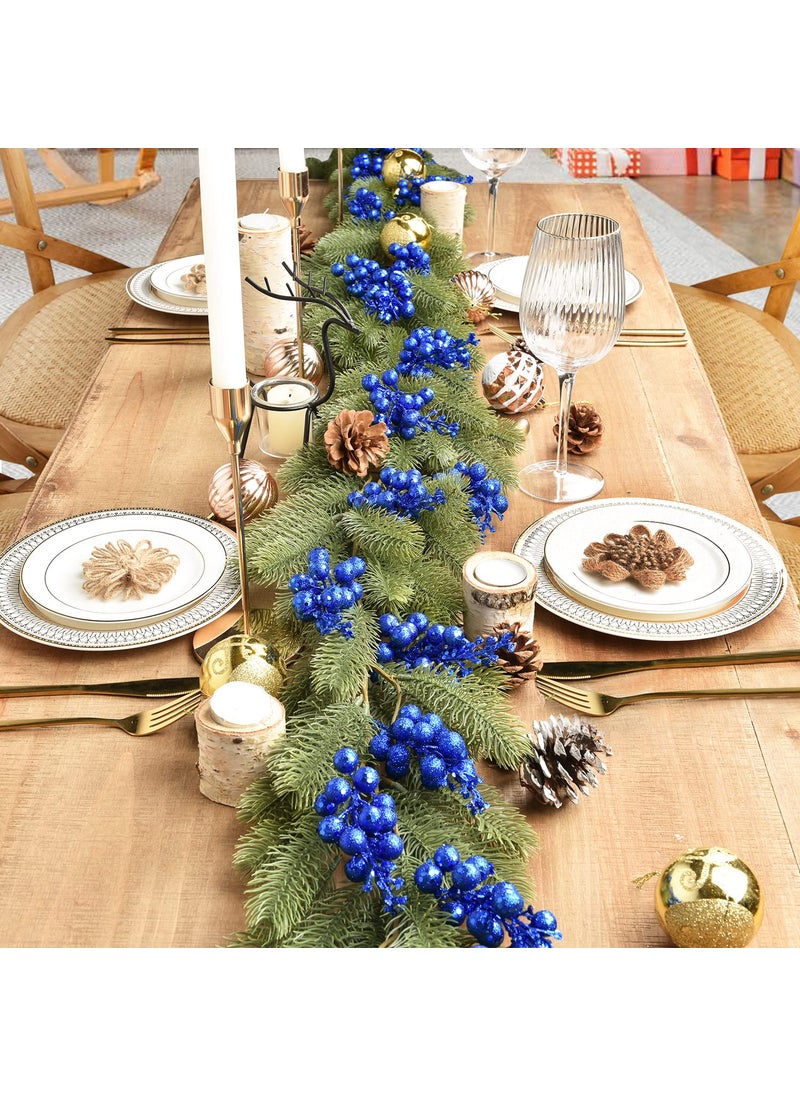 DearHouse DearHouse 14 Pack Christmas Glitter Berries Stems  7.8Inch Artificial Christmas Picks for Christmas Tree Ornaments  DIY Xmas Wreath  Crafts  Holiday and Home Decor (Dark Blue)  - Image 3