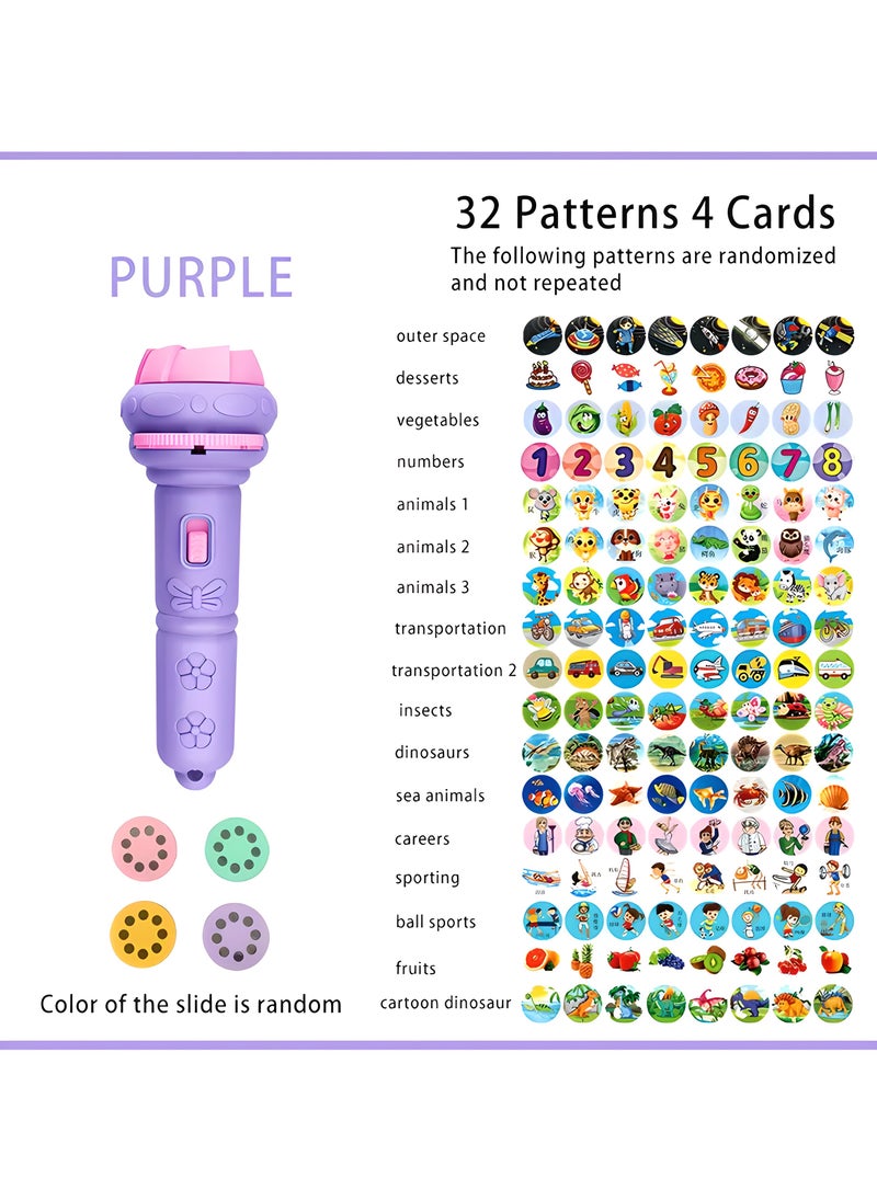 LIXADA 4 Slides (32 Patterns, LED Mini Projector Flashlight with Animals, Dinosaurs, Vehicles, Space and More, Educational Toys for Puzzle Science, Birthday Gifts, Special Festival, Gift for Kids Age 3+  - Image 2