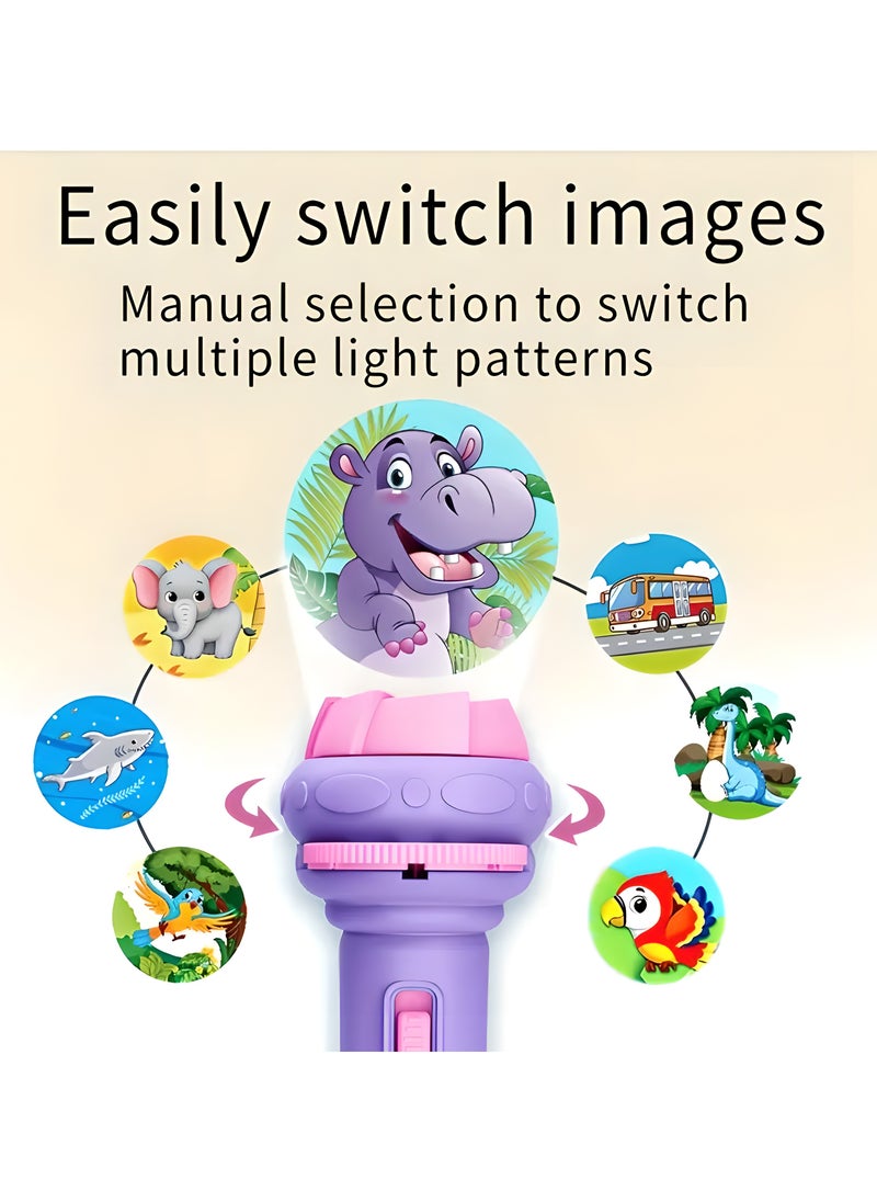 LIXADA 4 Slides (32 Patterns, LED Mini Projector Flashlight with Animals, Dinosaurs, Vehicles, Space and More, Educational Toys for Puzzle Science, Birthday Gifts, Special Festival, Gift for Kids Age 3+  - Image 4