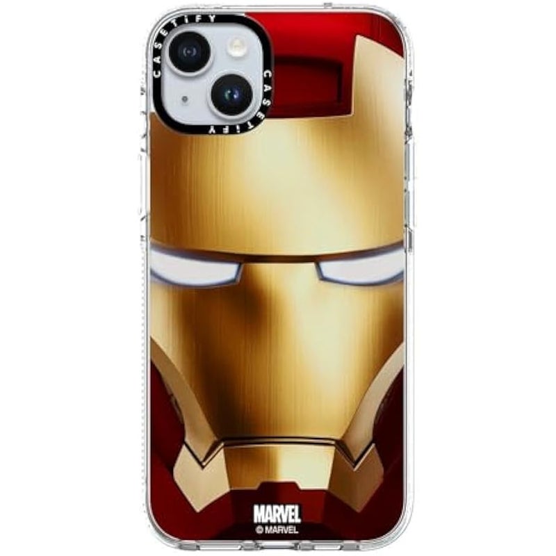 Casetify Clear iPhone 15 Plus Case 【Iron Man Co-Lab/Not Yellowing / 6.6ft Drop Protection/Compatible with Magsafe】 - Iron Man Hero Mask - Clear - Image 4