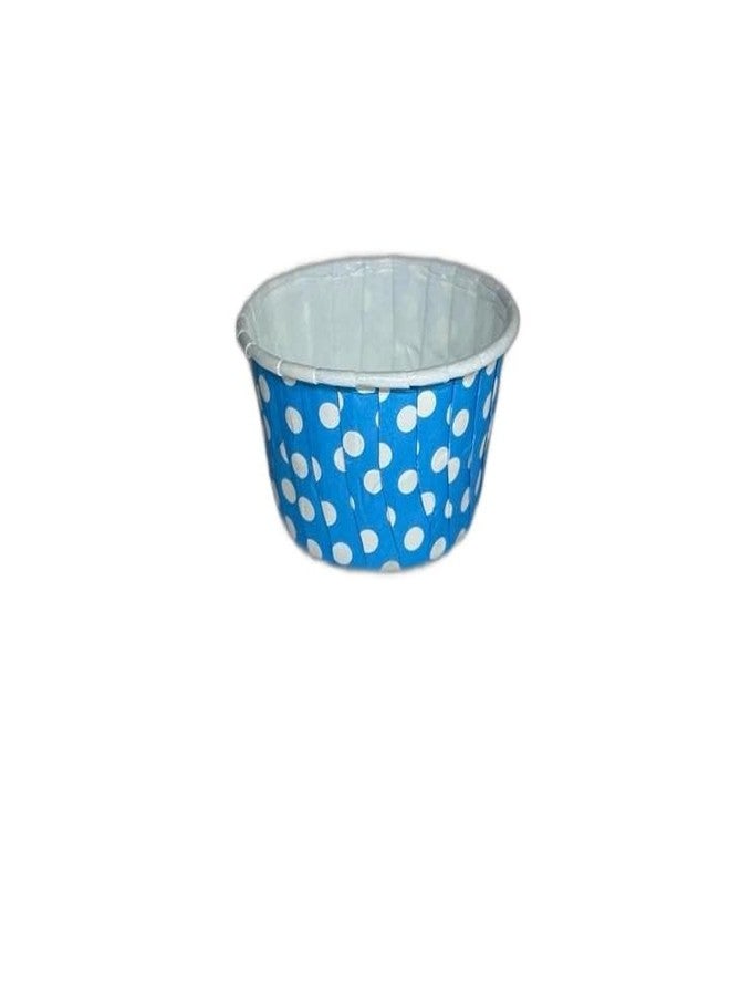Baekence Bake and Serve Muffin Cup Cake Liners Cake Moulds Baking Cups Blue Dot (50x40), Pack of 150 pcs - Image 1