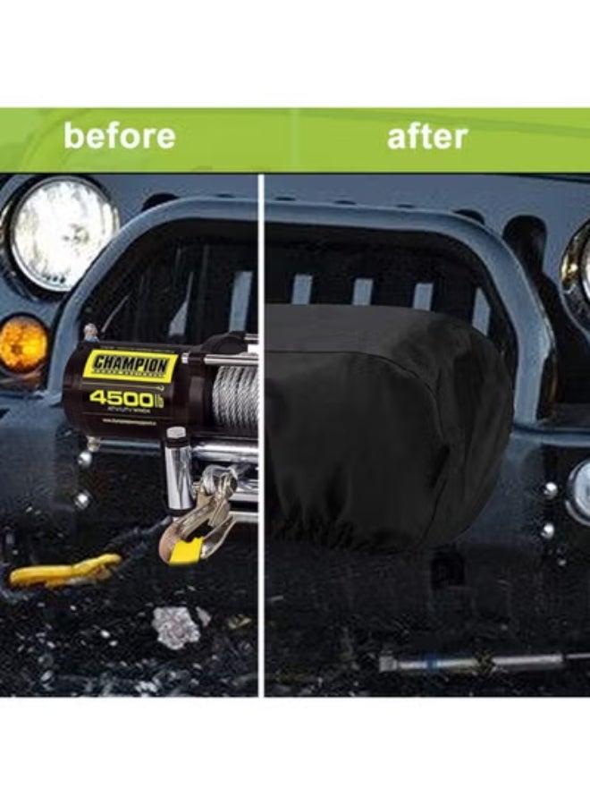 COYO Winch Cover, Heavy Duty Waterproof Dust-Proof Winch Protection Cover, Ideal for Electric Winches 8500-17500 lbs, Indoor/Outdoor (21.5” x 9.5” x 7.5”) - Black ﻿ - Image 2