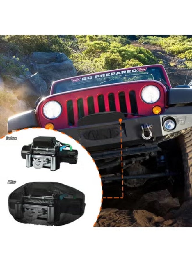 COYO Winch Cover, Heavy Duty Waterproof Dust-Proof Winch Protection Cover, Ideal for Electric Winches 8500-17500 lbs, Indoor/Outdoor (21.5” x 9.5” x 7.5”) - Black ﻿ - Image 3