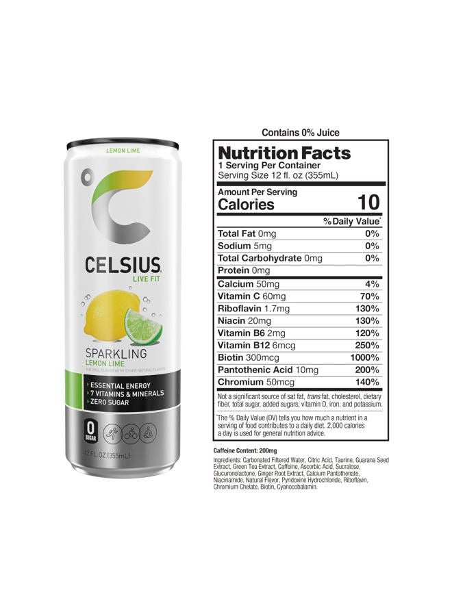 CELSIUS ليمون ليمون فوار، مشروب طاقة وظيفي، 12 أونصة سائلة (عبوة من 12) - Image 3