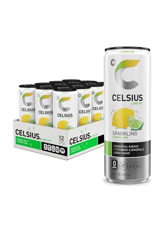 CELSIUS ليمون ليمون فوار، مشروب طاقة وظيفي، 12 أونصة سائلة (عبوة من 12) - Image 1