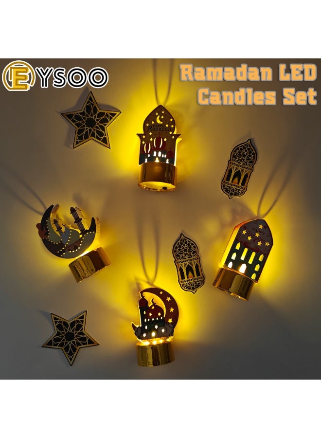 EYSOO Ramadan Desk Lamps 4 Pack Ramadan Table Lamps Moon Shape LED Lanterns Eid Mubarak Table Decorations for Bedroom Living Room Home Decor - Image 3