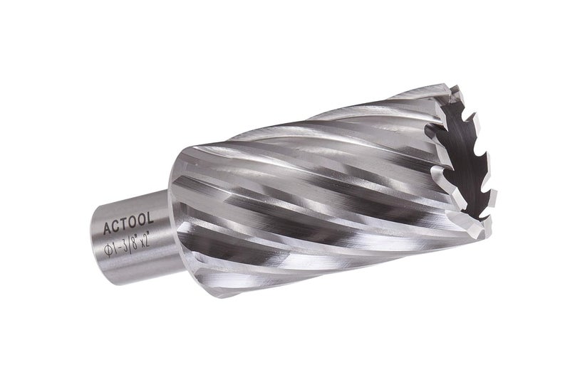 ACTOOL 1-3/8" Diameter × 2" Depth of Cut HSS ANNULAR Cutter with 3/4'' Weldon Shank - Image 1
