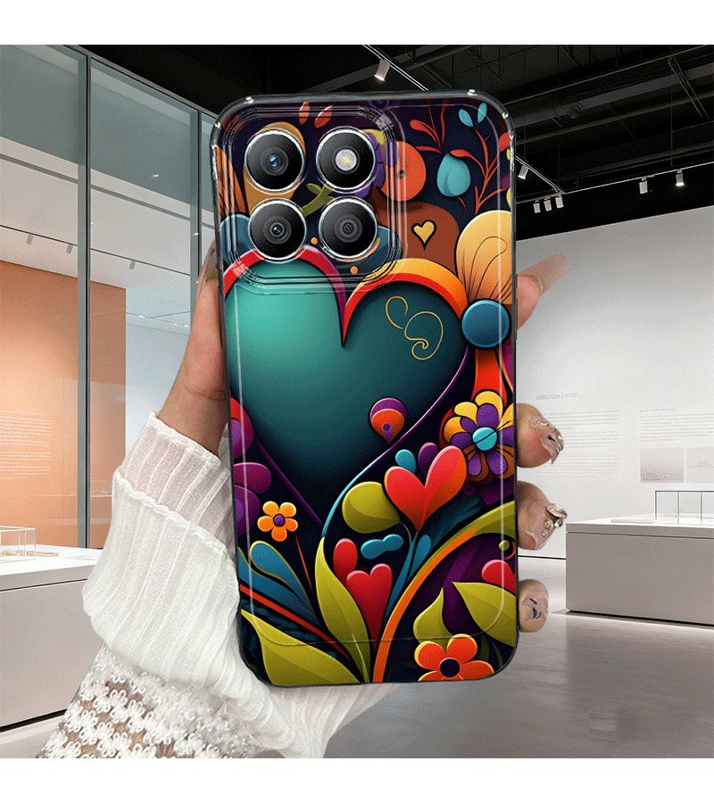 Love Flower Phone Case Compatible With Huawei Honor Magic6 Lite X5 X5B X6 X6B X7 X7A X7B X7C X8 X8A X8B X9 X9A X9C Play 60 Plus Mixed Color 1 Full Coverage High Quality Transparent TPU Soft Shell Shockproof Case - Image 5
