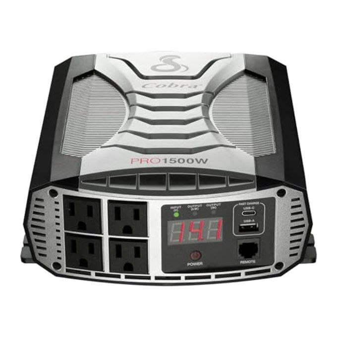 Cobra PRO 1500W Professional Grade Power Inverter, Portable 1500-Watt Car Charger, 4 Grounded AC Outlets, 2 Fast Charge USB Ports and Remote Controller (CPIALCDG1) Compatible - Image 4