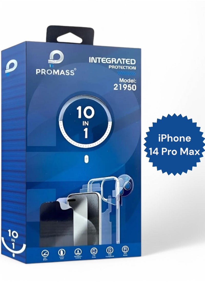 PROMASS Full protection package for iPhone 14 Pro Max, superior protection for your phone and high quality (10in1)  - Image 1