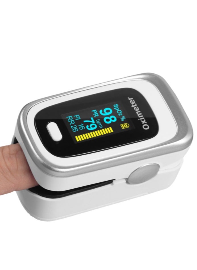 Joshberg Fingertip Pulse Oximeter Blood Oxygen Monitor Pulse Ox, Heart Rate and Fast Spo2 Reading Oxygen Meter with OLED Screen  - Image 1