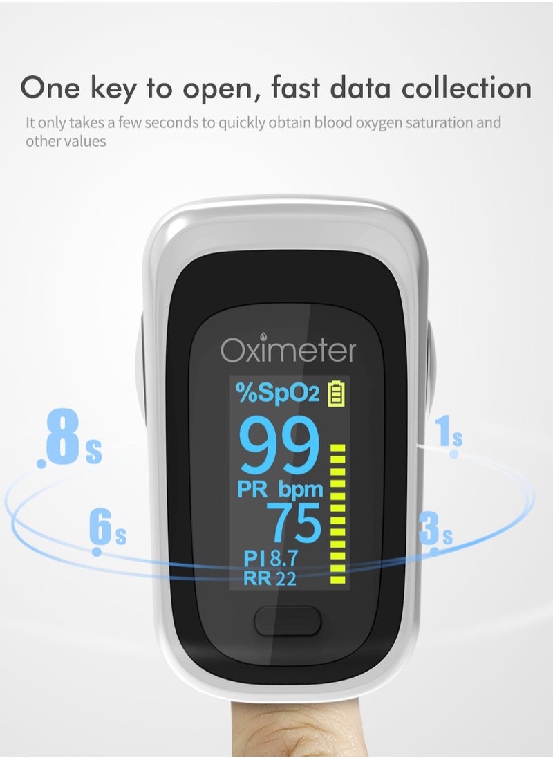 Joshberg Fingertip Pulse Oximeter Blood Oxygen Monitor Pulse Ox, Heart Rate and Fast Spo2 Reading Oxygen Meter with OLED Screen  - Image 2