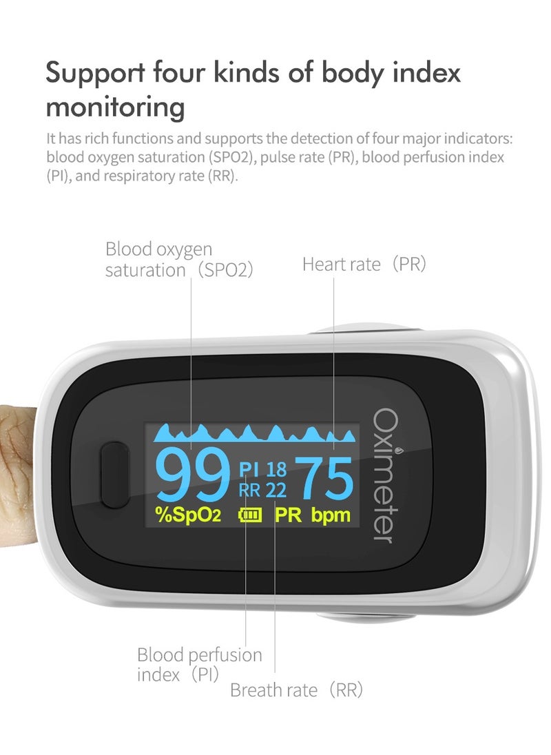 Joshberg Fingertip Pulse Oximeter Blood Oxygen Monitor Pulse Ox, Heart Rate and Fast Spo2 Reading Oxygen Meter with OLED Screen  - Image 4