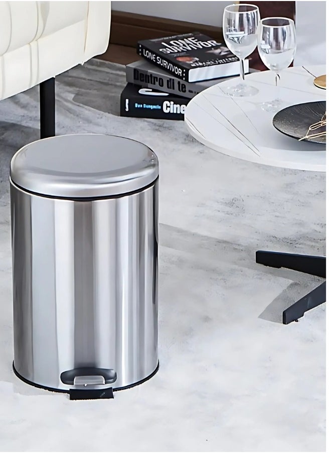 AKC - 12 Liters Matte Finish Step Trash Can | Quiet-Close Lid, Fingerprint-Proof, Stainless Steel | Sleek Pedal Bin for Kitchen, Bathroom & Home Use - Image 1