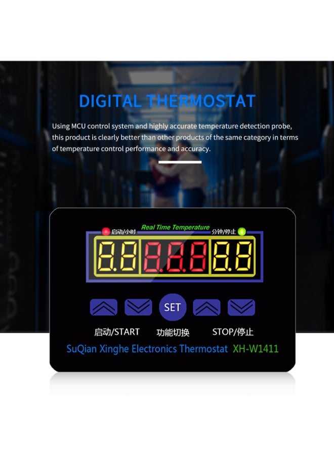 NIBEMINENT Electronic Digital Thermostat Temperature Controller With NTC Probe Black - Image 4