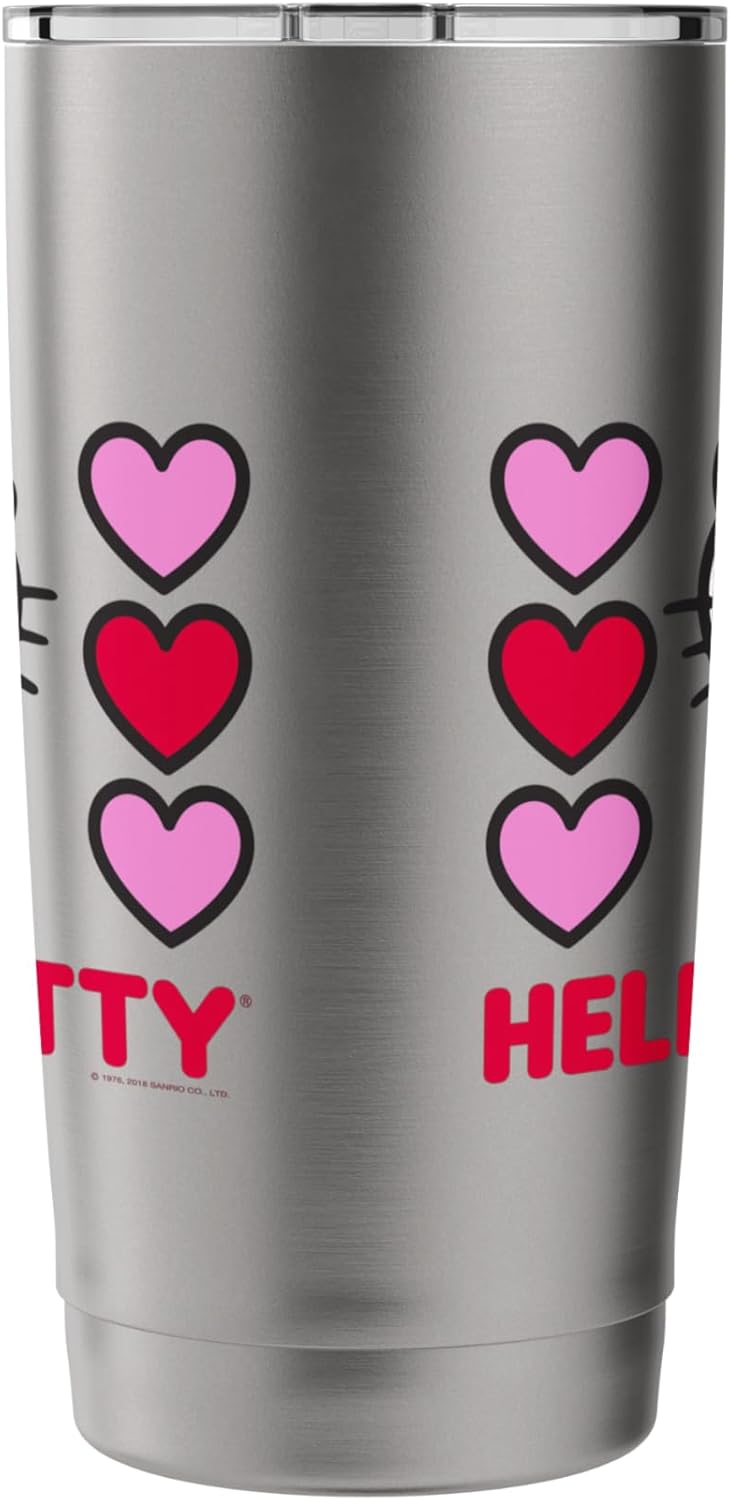 Hello Kitty Hello Kitty Valentine Hearts Shirt Stainless Steel Insulated Tumbler  - Image 2