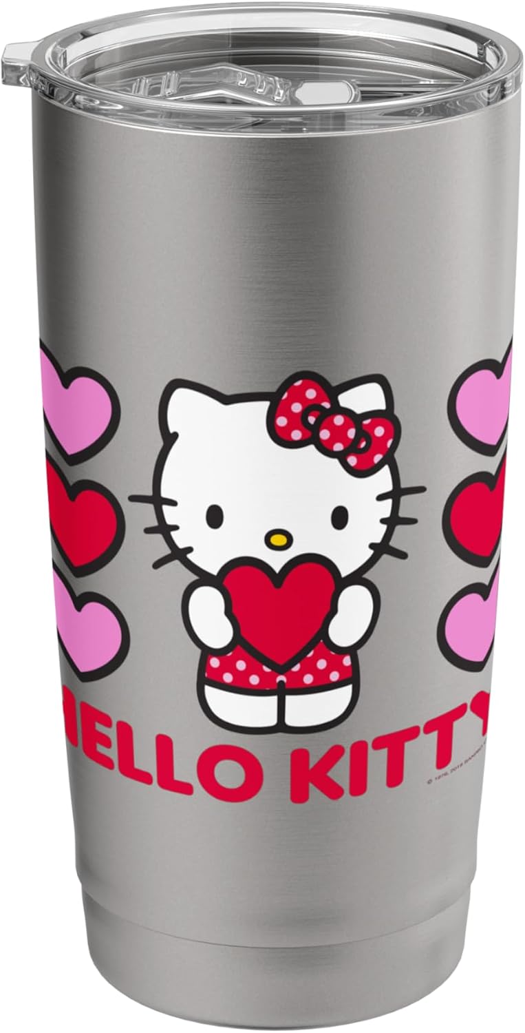 Hello Kitty Hello Kitty Valentine Hearts Shirt Stainless Steel Insulated Tumbler  - Image 1