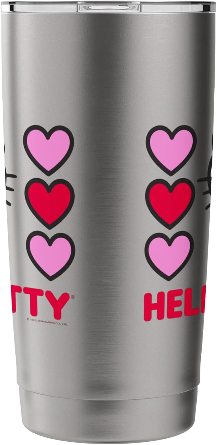 Hello Kitty Hello Kitty Valentine Hearts Shirt Stainless Steel Insulated Tumbler  - Image 4