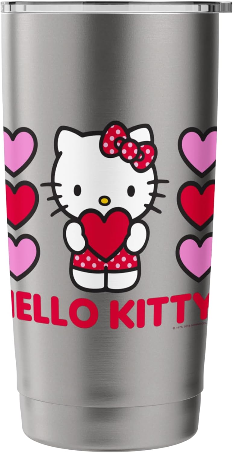 Hello Kitty Hello Kitty Valentine Hearts Shirt Stainless Steel Insulated Tumbler  - Image 3