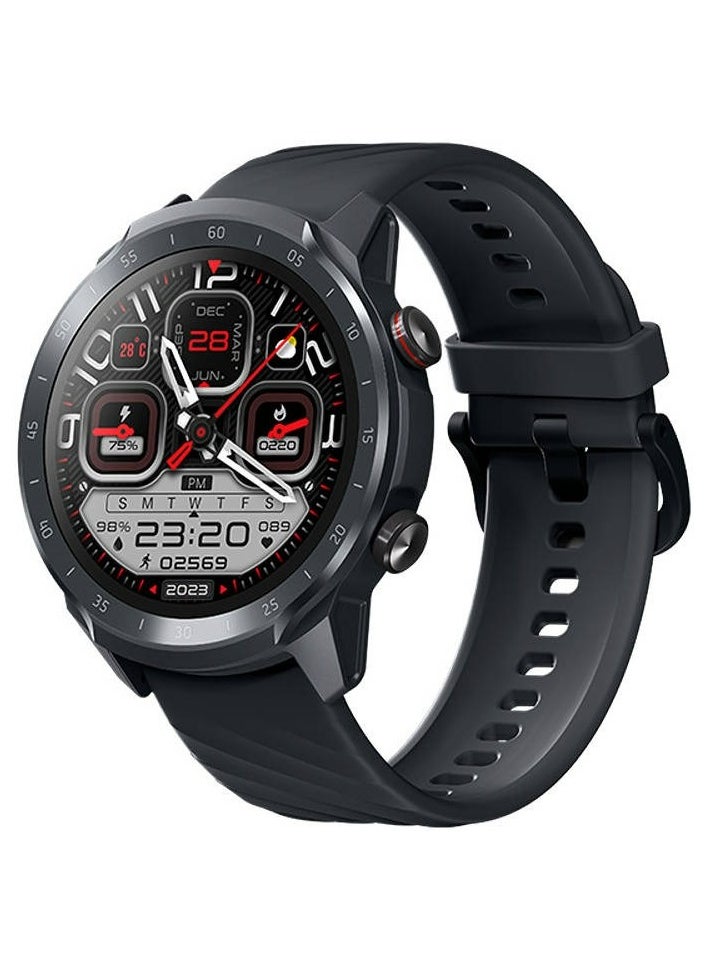Mibro - A2 Smart Watch, 1.39" HD Touch Display, 70 Sports Modes, Heart Rate Sensor, SpO2 Sensor, Accelerometer, Bluetooth Calling, 2ATM Waterproof, Dual Strap, Black - Image 1