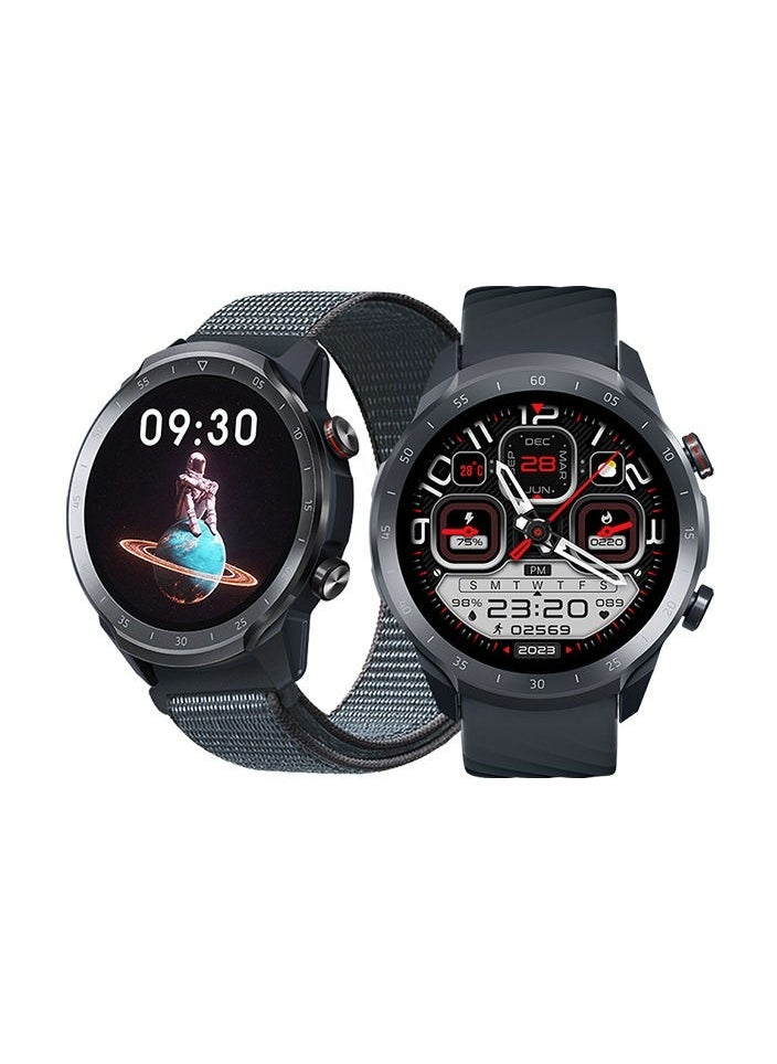 Mibro - A2 Smart Watch, 1.39" HD Touch Display, 70 Sports Modes, Heart Rate Sensor, SpO2 Sensor, Accelerometer, Bluetooth Calling, 2ATM Waterproof, Dual Strap, Black - Image 1