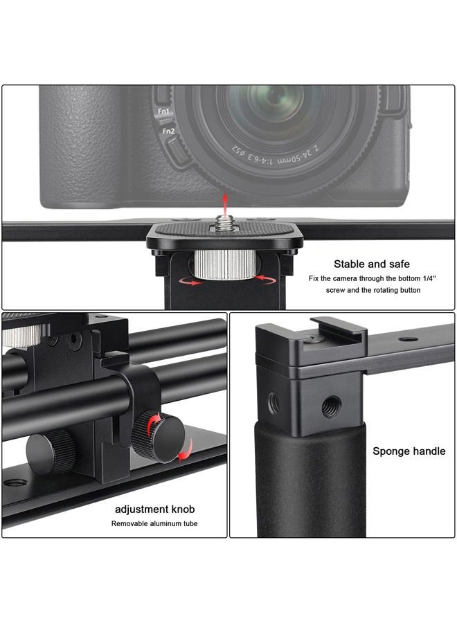 Fantaseal Universal Aluminum Alloy DSLR Mirrorless Camera Camcorder Stabilizer Extension Cage Mount for Mic Monitor Light, Movie Making Rig YouTube Tiktok Vlogging Video Kit w/Phone Holder for Canon Sony Nikon - Image 5