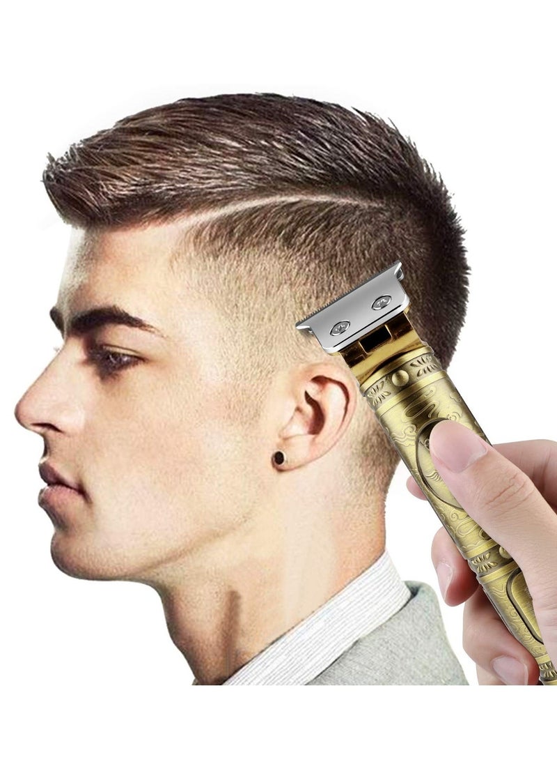 ELTRAZONE Hair Clippers for Men,Electric Pro Li Outliner Grooming Zero Gapped Baldheaded Hair Clippers Rechargeable Cordless Close Cutting T-Blade Trimmer for Men (Gold) - Image 2