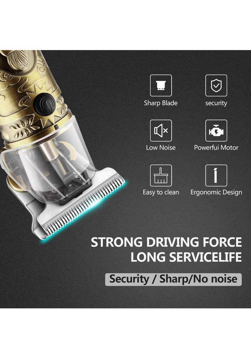 ELTRAZONE Hair Clippers for Men,Electric Pro Li Outliner Grooming Zero Gapped Baldheaded Hair Clippers Rechargeable Cordless Close Cutting T-Blade Trimmer for Men (Gold) - Image 4