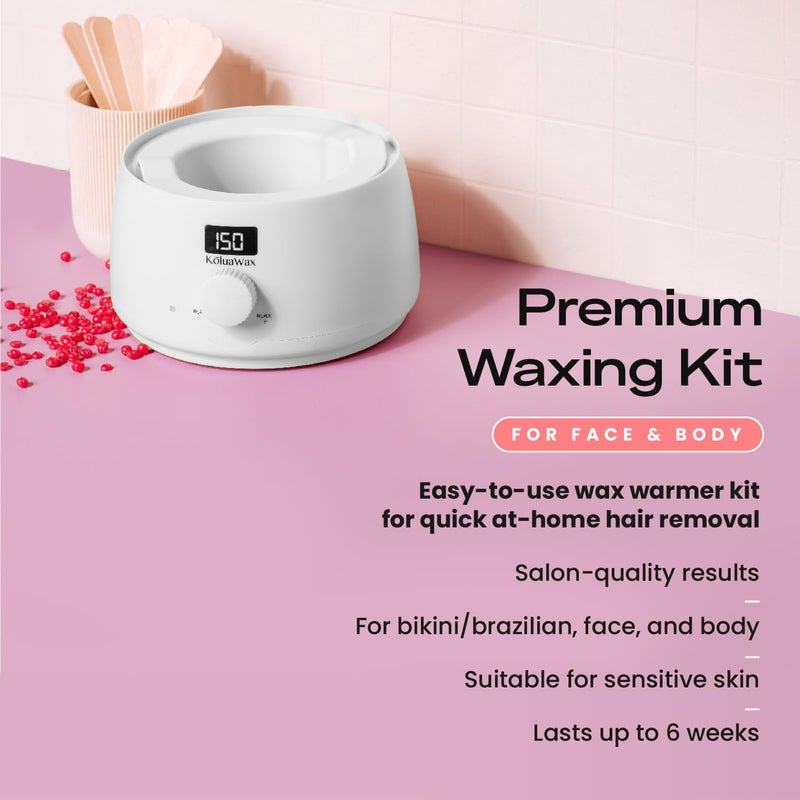 KoluaWax Premium Waxing Kit for Women - Beginner Friendly - Complete Wax Kit that includes 14oz of Wax Beads, Applicator, Pre and Post Care, Suitable for Sensitive Skin (White) - Image 2