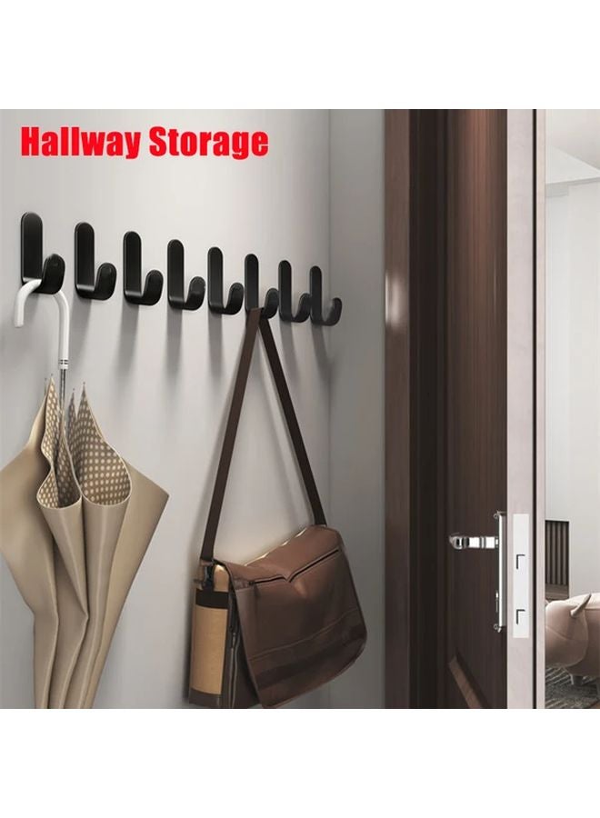 6pcs Black Wall Hooks Multi Purpose Organizer For Keys Clothes Towels Accessories - Image 2