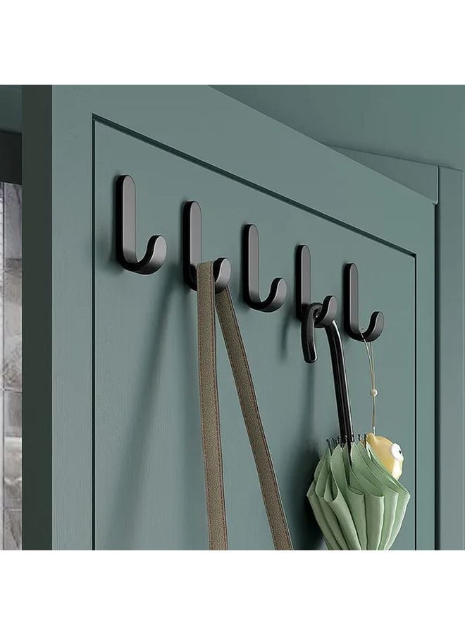 6pcs Black Wall Hooks Multi Purpose Organizer For Keys Clothes Towels Accessories - Image 1