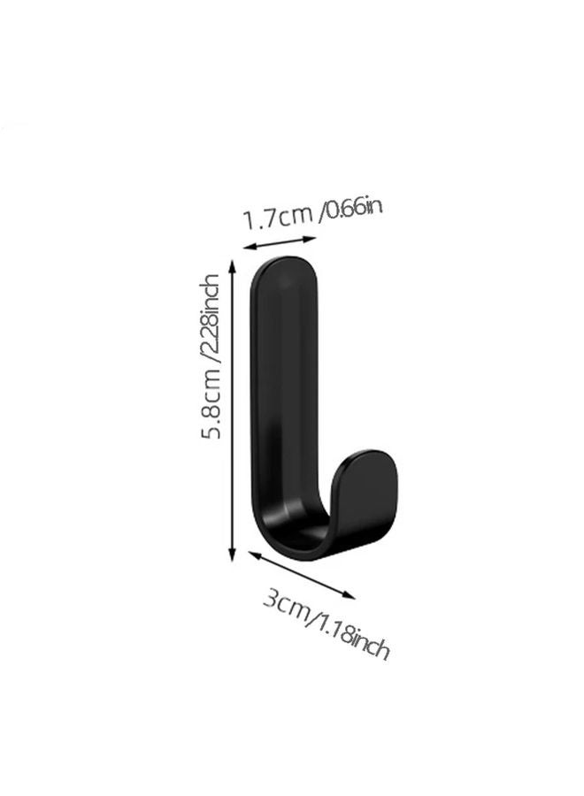 6pcs Black Wall Hooks Multi Purpose Organizer For Keys Clothes Towels Accessories - Image 4