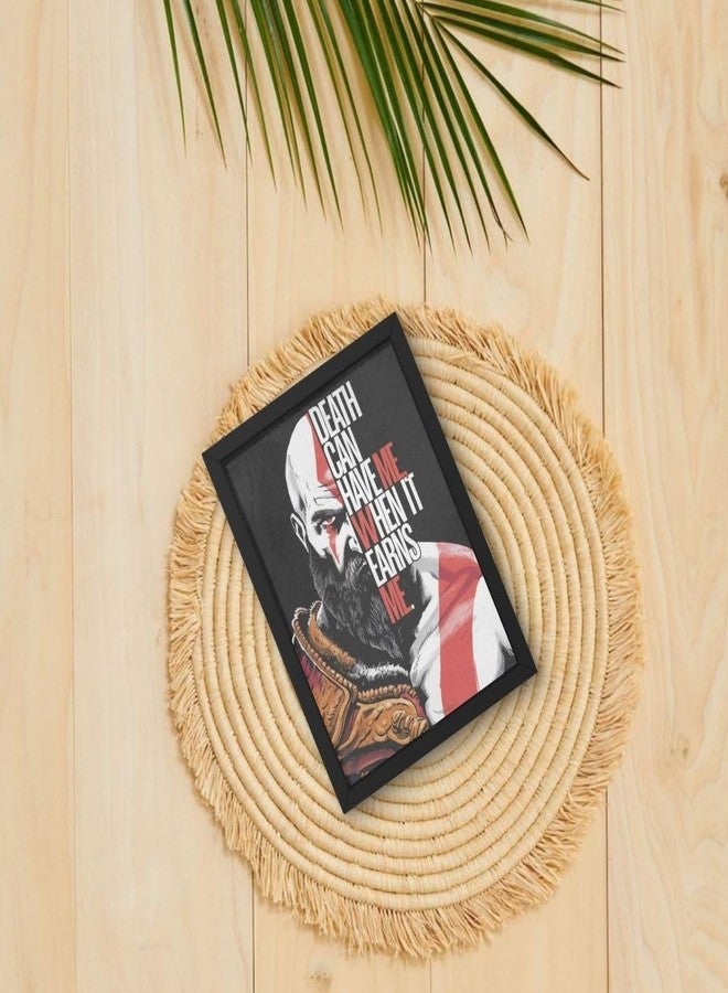 Rockery Frames ملصق كريتوس بإطار صخري | لوحة جدارية من لعبة إله الحرب | إطار أسود مقاس 8×12 بوصة | ديكور جداري لغرفة الألعاب | مناسب لغرف الألعاب، غرف المعيشة، غرف الأولاد، والنزل - Image 3