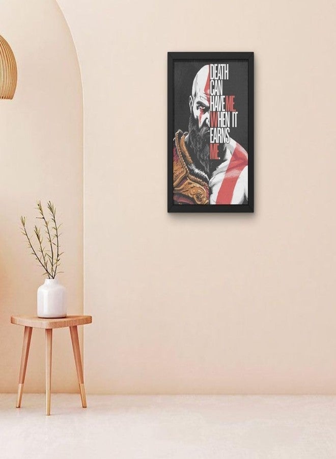Rockery Frames ملصق كريتوس بإطار صخري | لوحة جدارية من لعبة إله الحرب | إطار أسود مقاس 8×12 بوصة | ديكور جداري لغرفة الألعاب | مناسب لغرف الألعاب، غرف المعيشة، غرف الأولاد، والنزل - Image 2