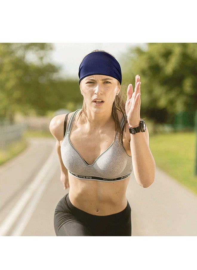 4 Piece Sports Headbands for Men Women, Wicking Moisture Stretchy Workout Headband for Running Cycling Yoga Basketball