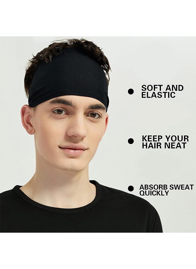 4 Piece Sports Headbands for Men Women, Wicking Moisture Stretchy Workout Headband for Running Cycling Yoga Basketball