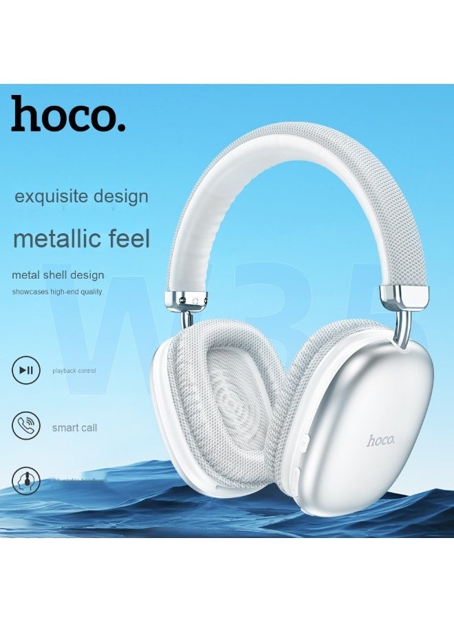 Hoco W35 Yuezhe Bluetooth Over-Ear Headphones with 40-Hour Battery Life - Perfect for Music and Running  - Image 1
