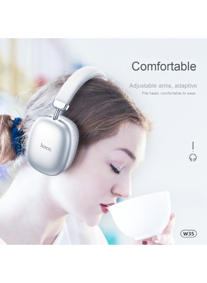 Hoco W35 Yuezhe Bluetooth Over-Ear Headphones with 40-Hour Battery Life - Perfect for Music and Running  - Image 3