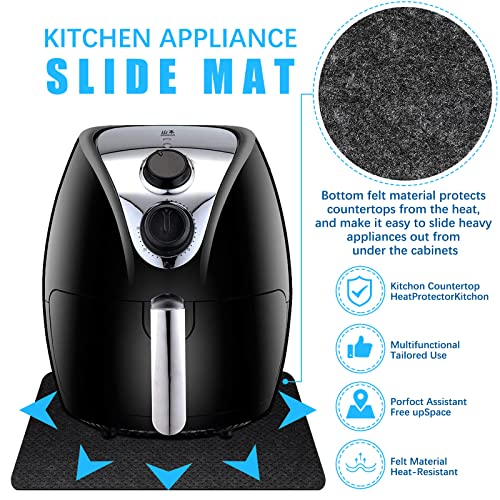 Timtin 4 Pcs Heat Resistant Mat for Air Fryer Kitchen Countertop Protector Mat Kitchen Appliance Pads Non Slip Heat Proof Pad Non Stick Black Coffee Maker Microwave, 16 x 12 Inch - Image 4