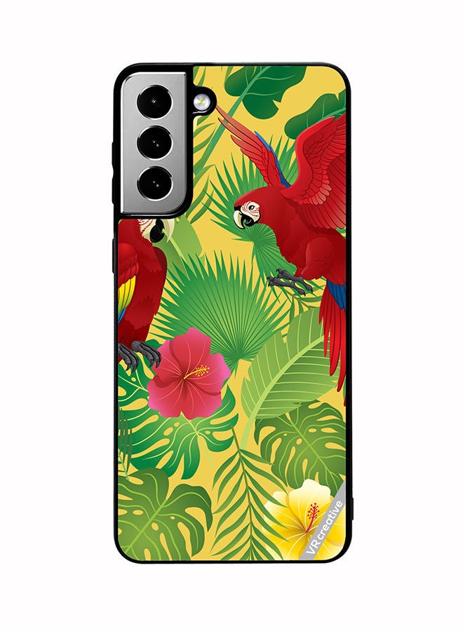 VR CREATIVE Protective Case Cover For Samsung Galaxy S21 FE 5G Parot In Jungle Design Multicolour - Image 1