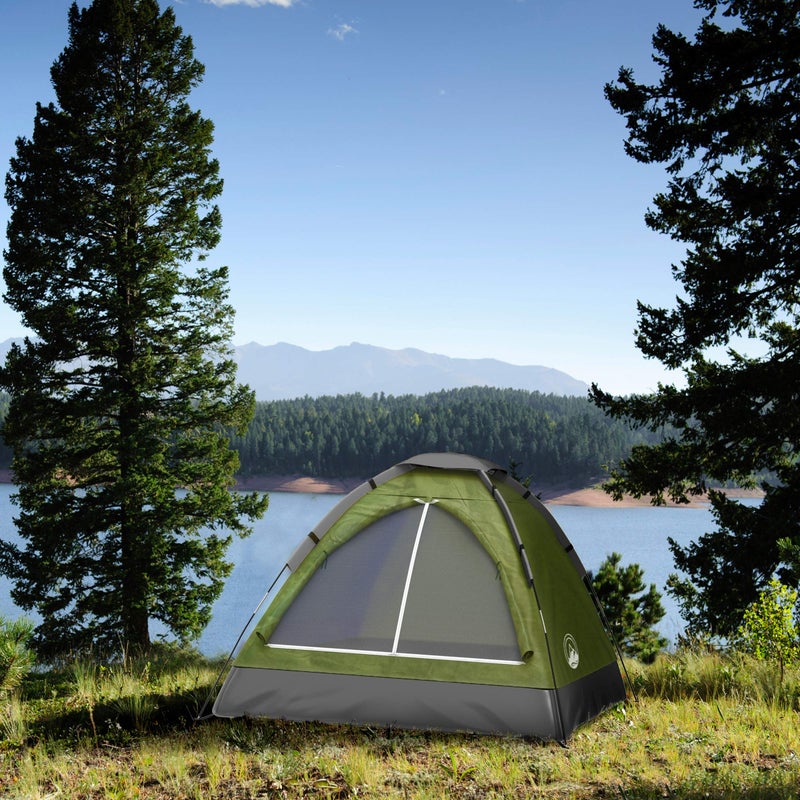 Wakeman 2-Person Camping Tent - Shelter with Rain Fly and Carrying Bag - Lightweight Outdoor Tent for Backpacking, Hiking, and Beach by Wakeman (Green) - Image 4