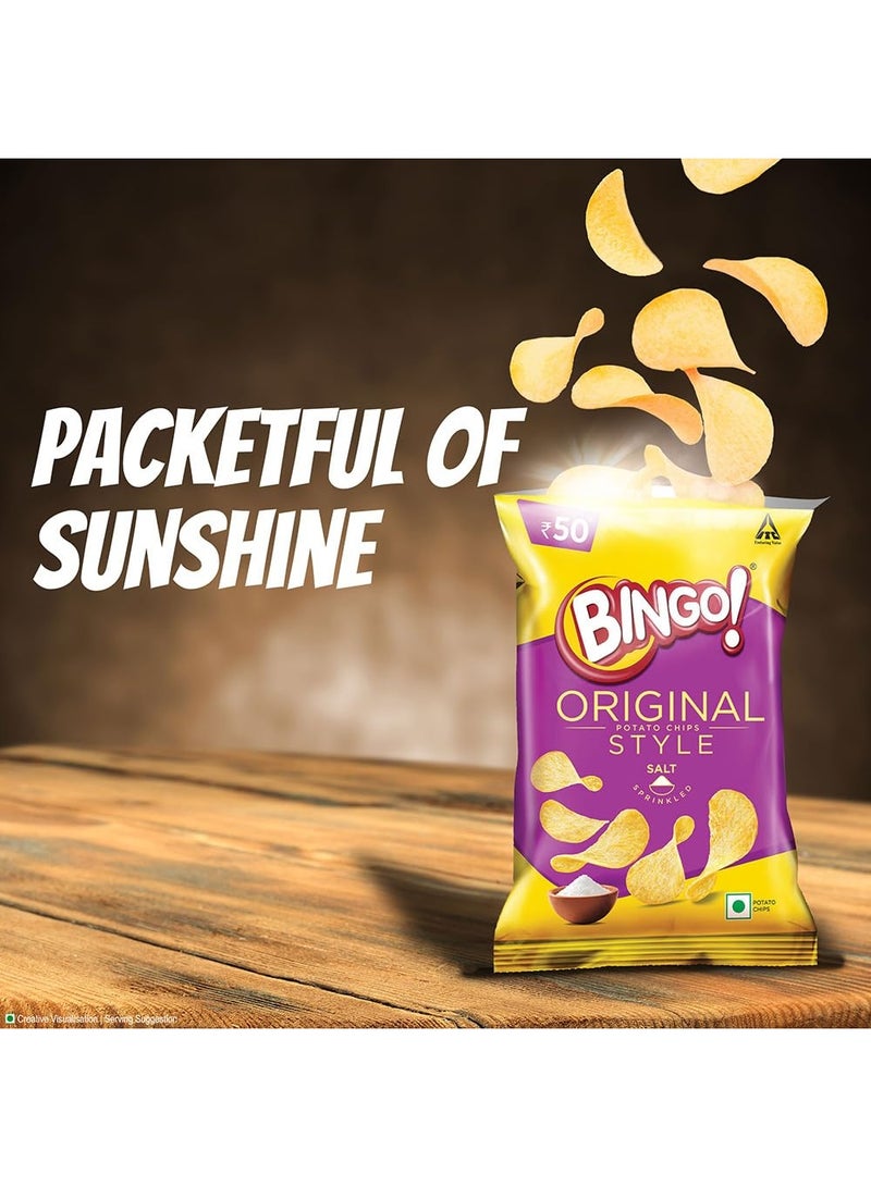 Bingo Original Style Salt Sprinkled - Flat Cut Salted Potato Chips Pack for Snacks ,90.7 g/85 g/78 g ( Weight May Vary) - Image 2