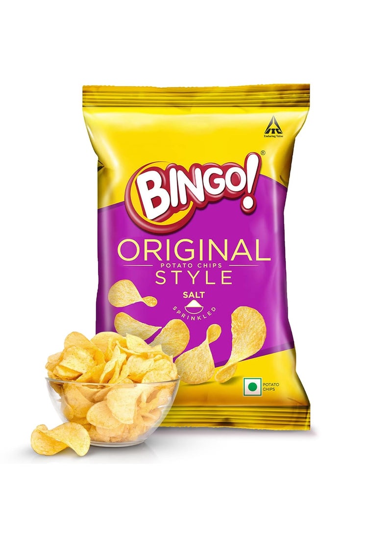 Bingo Original Style Salt Sprinkled - Flat Cut Salted Potato Chips Pack for Snacks ,90.7 g/85 g/78 g ( Weight May Vary) - Image 1